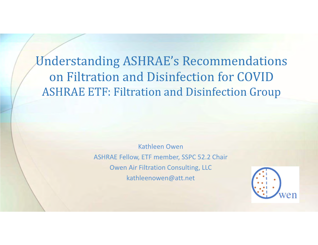 Understanding ASHRAE's Recommendations on Filtration And