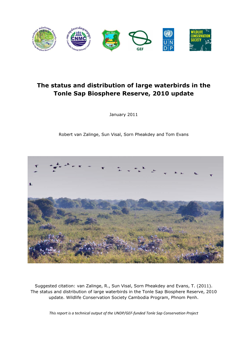 The Status and Distribution of Large Waterbirds in the Tonle Sap Biosphere Reserve, 2010 Update