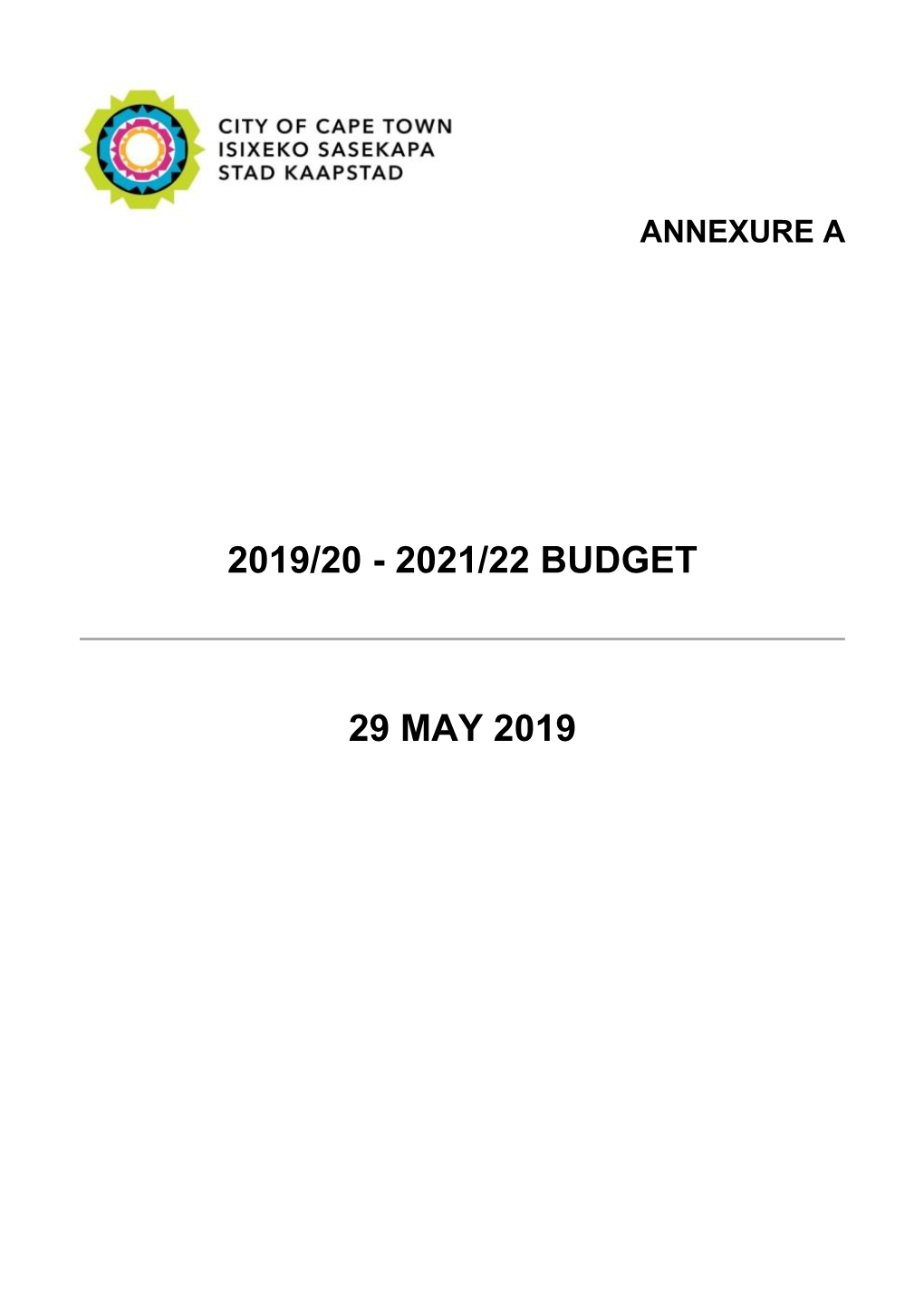 2019/20 - 2021/22 Budget
