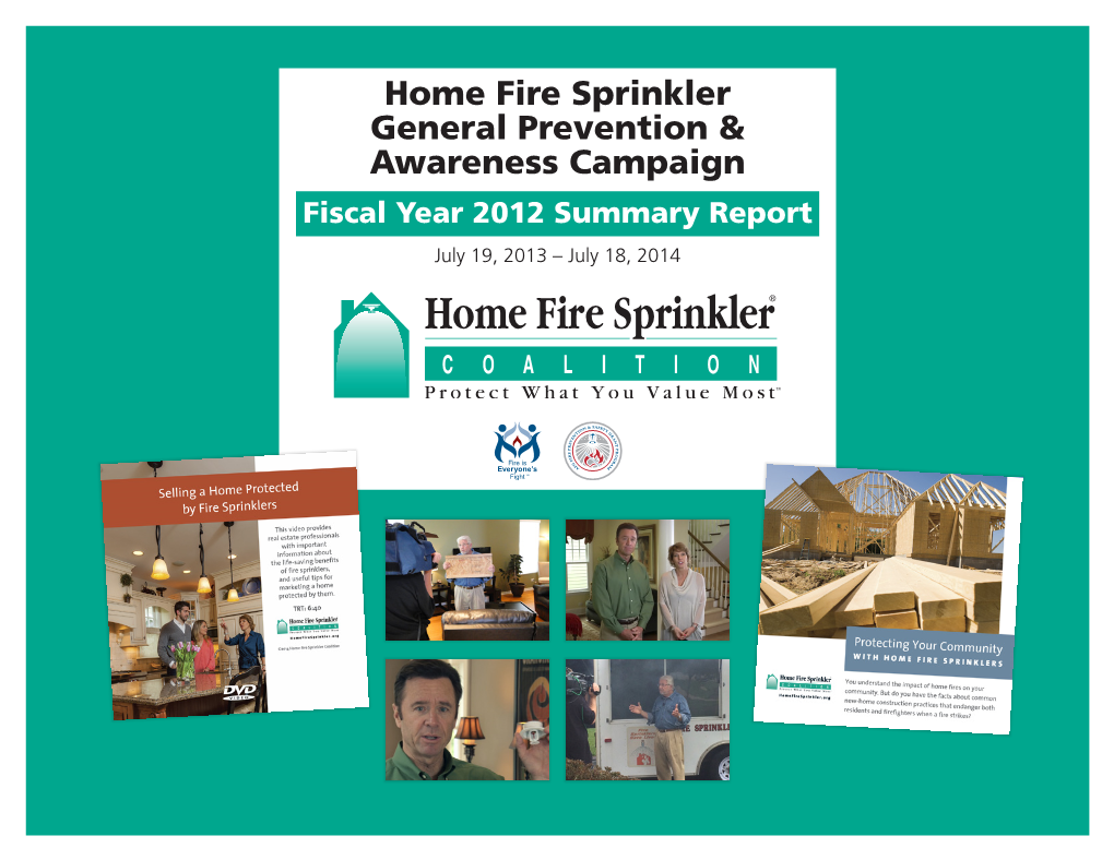 Home Fire Sprinkler General Prevention & Awareness Campaign