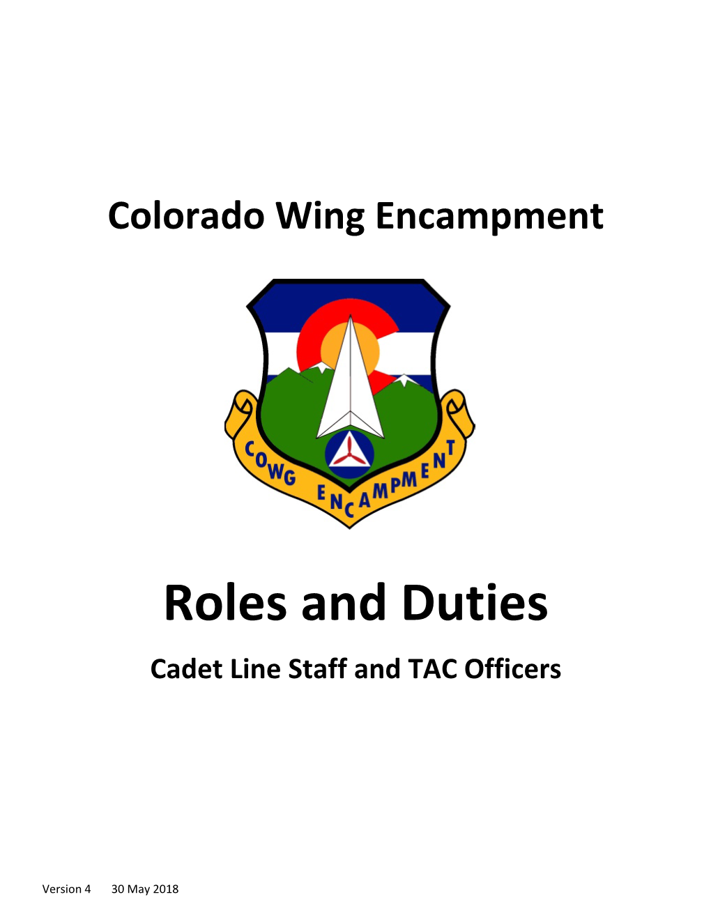 Roles and Duties Cadet Line Staff and TAC Officers