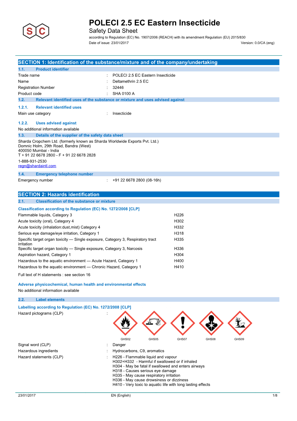 SDS EU (Reach Annex II) s1