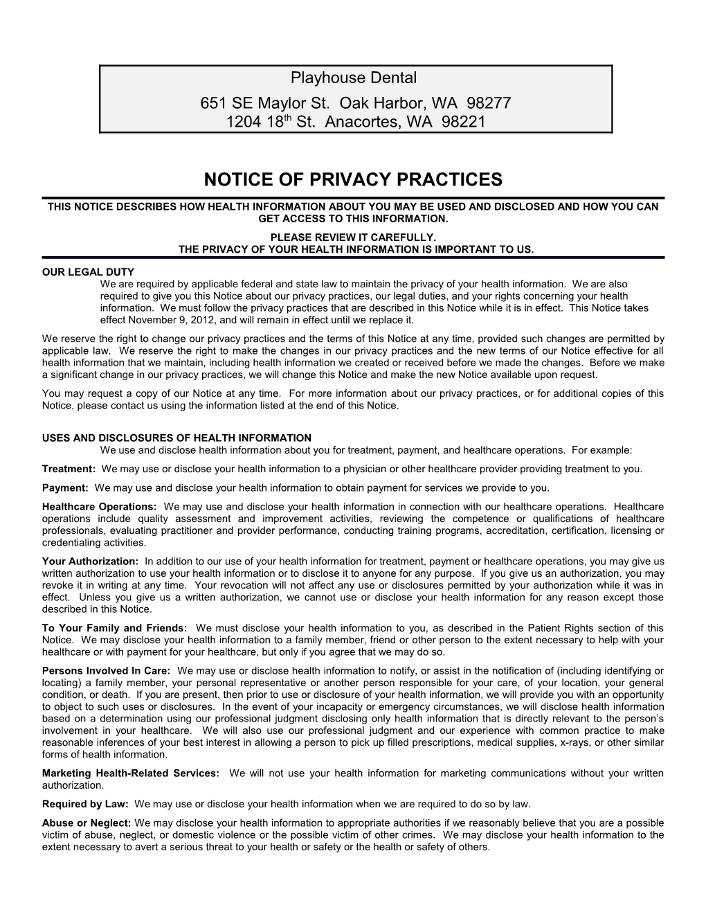 ADA.Org: Notice of Privacy Practices s1