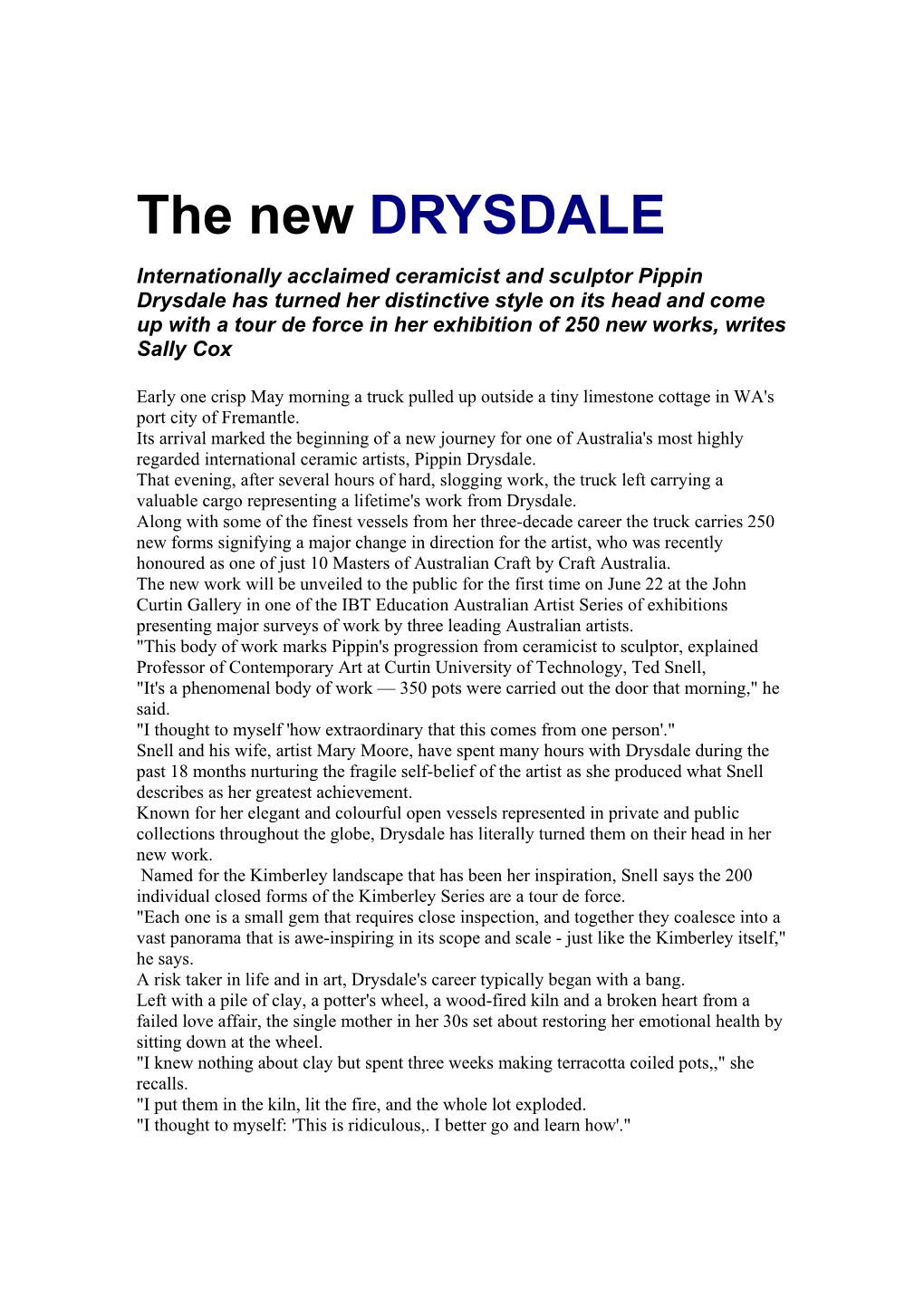 The New DRYSDALE