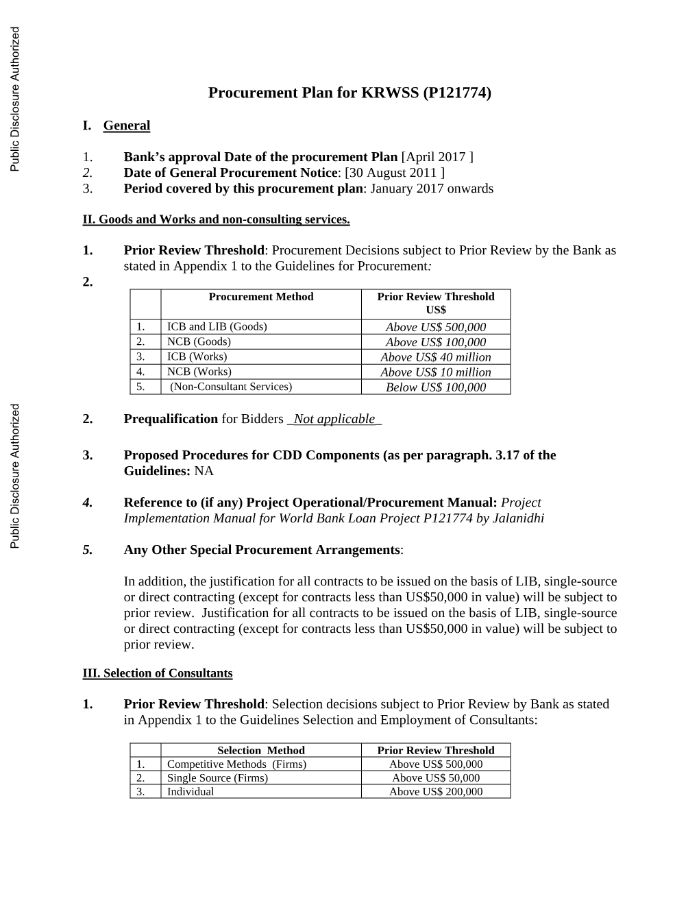 World Bank Document