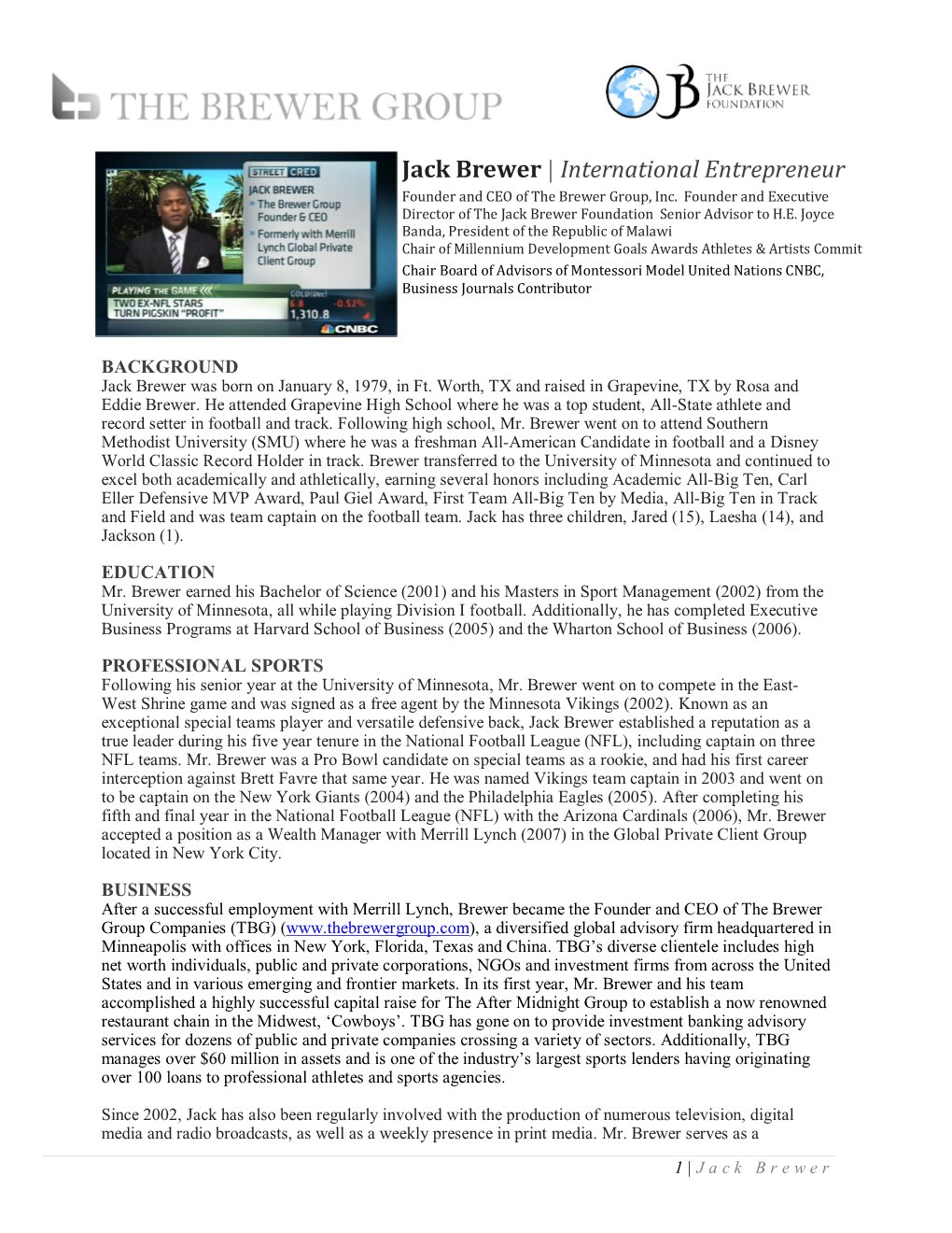 Jack Brewer | International Entrepreneur Founder and CEO of the Brewer Group, Inc