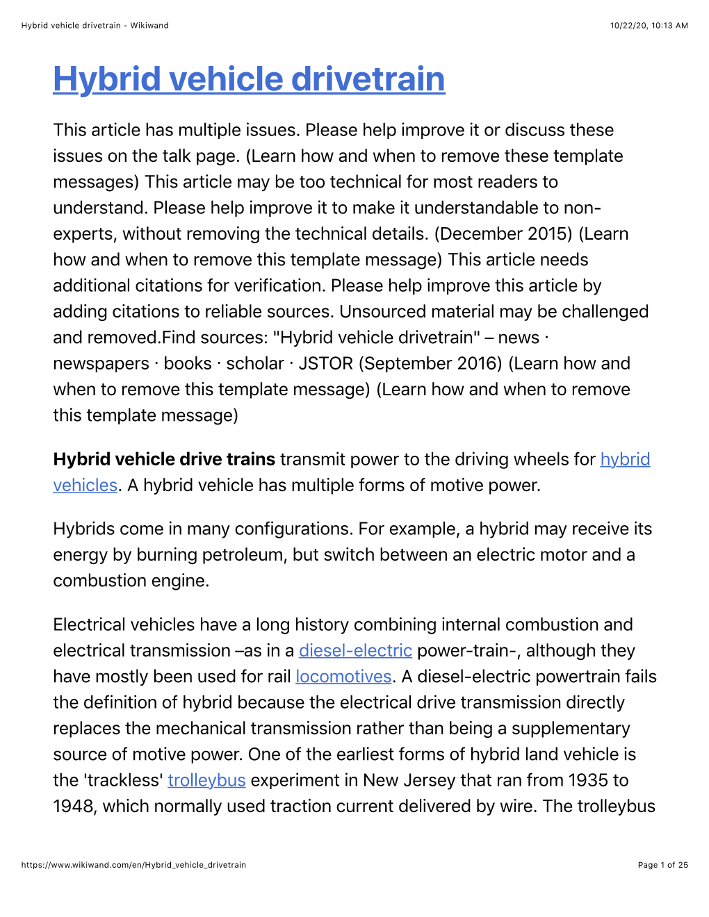 Hybrid Vehicle Drivetrain - Wikiwand 10/22/20, 10�13 AM Hybrid Vehicle Drivetrain