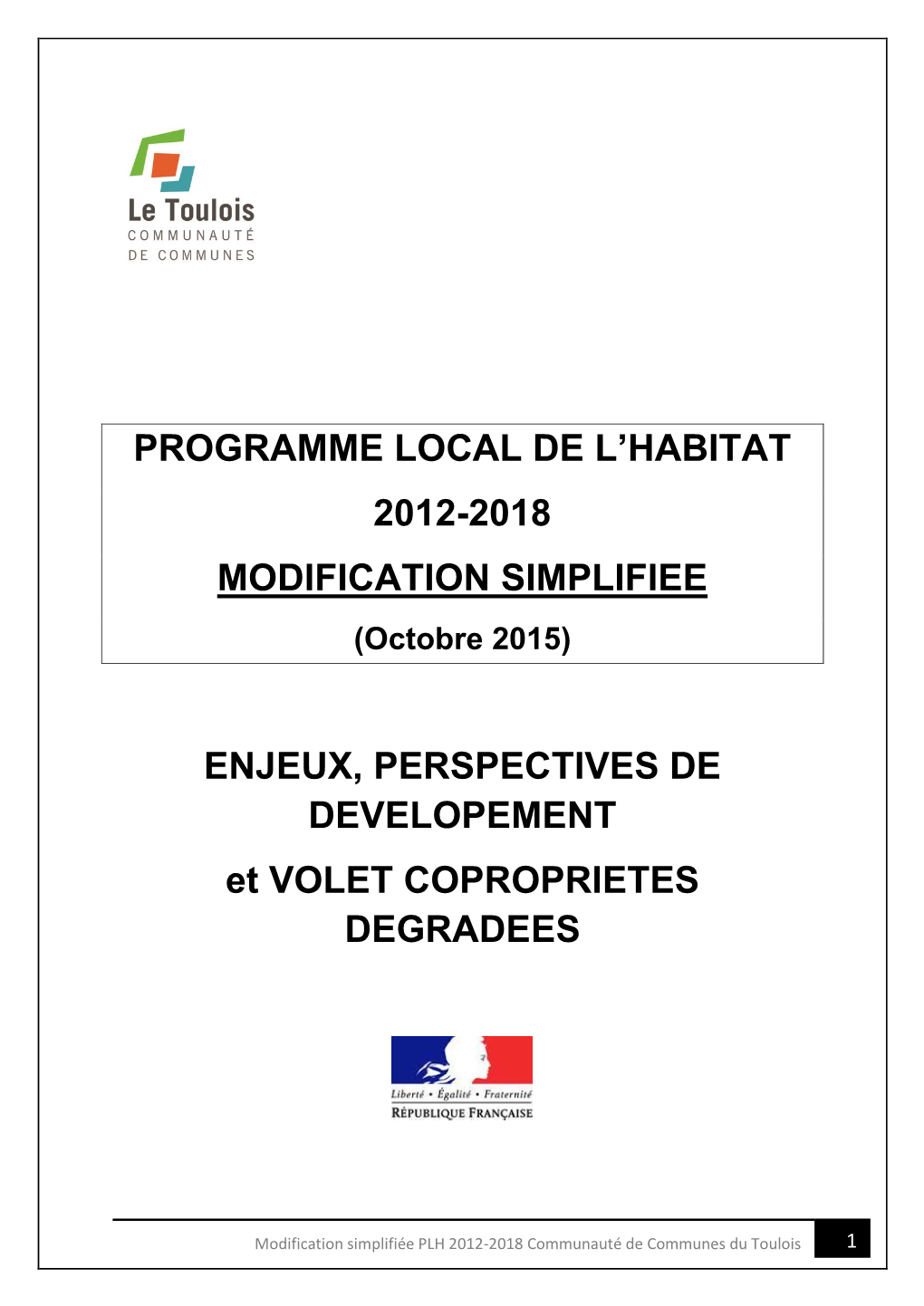 Modificiation Simplifiée Du Plh De La Cct (2012-2018)