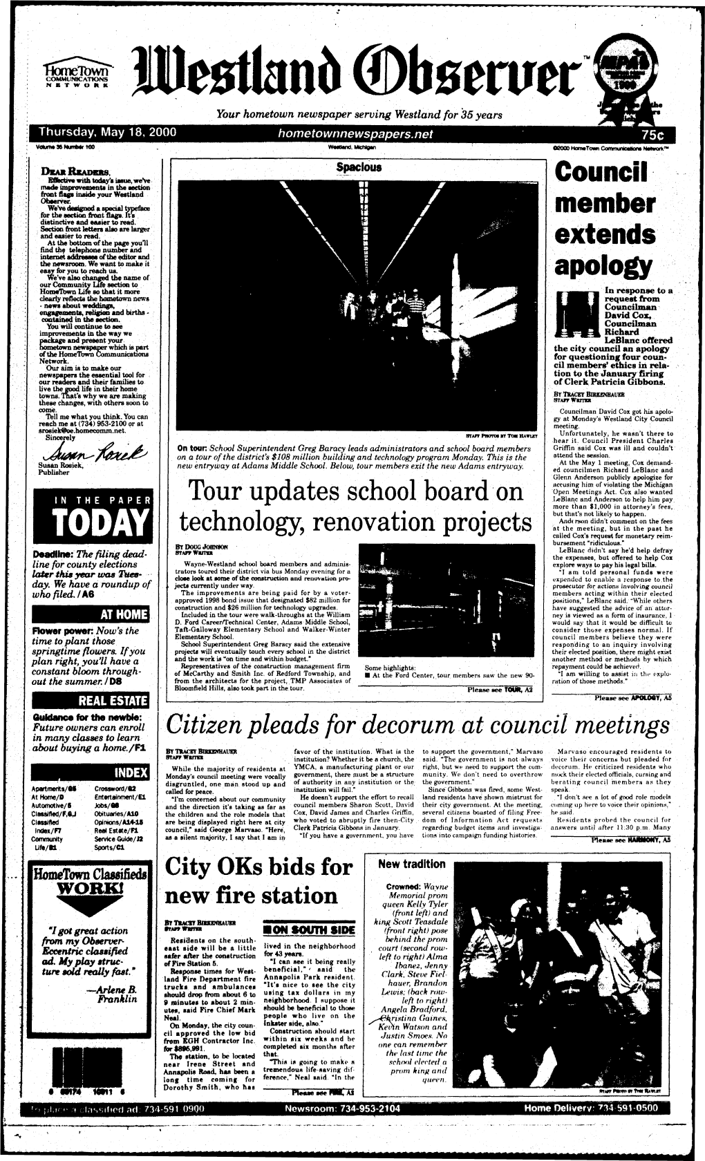 May 18, 2000 Hometownnewspapers.Net 75C V0MT»»KMT**F K» Weattsnd, Michigan ¢¢000 Homstowm Communteason* Network™