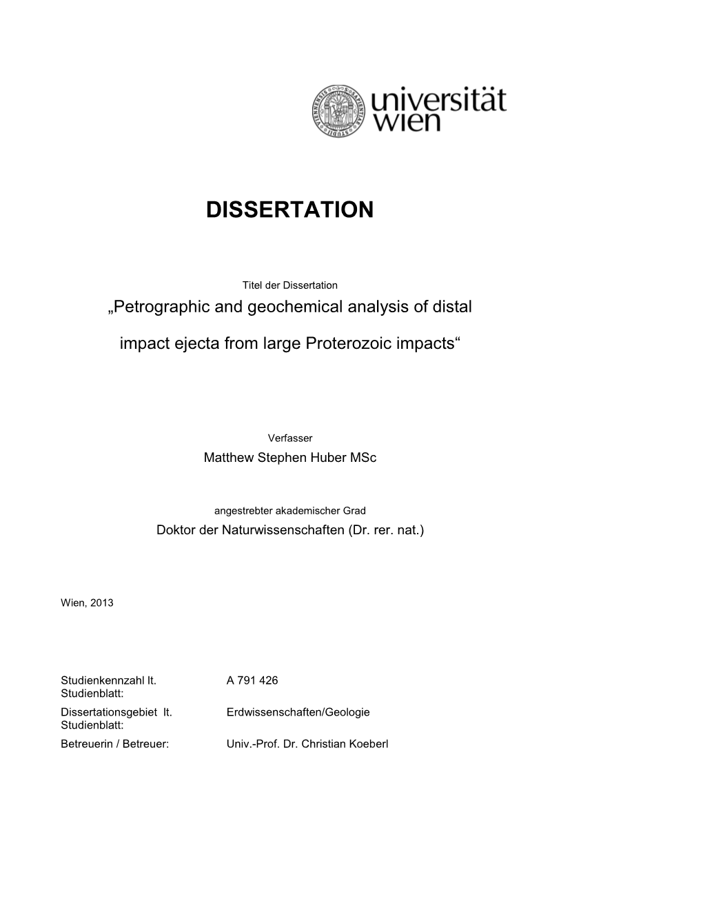 Huber, M. Doctoral Thesis