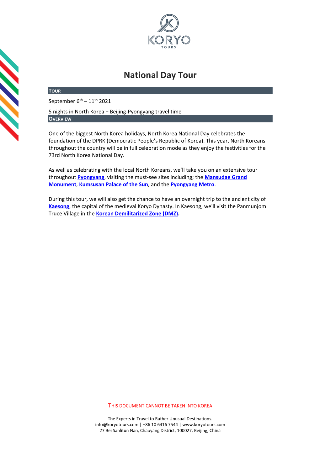 National Day Tour