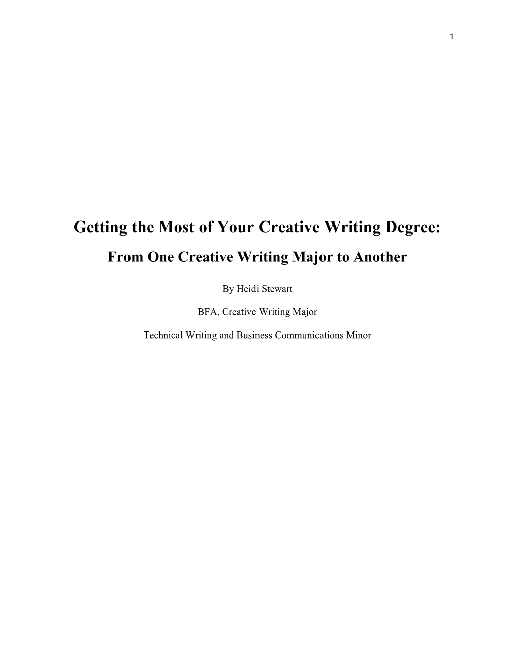 Getting the Most of Your Creative Writing Degree