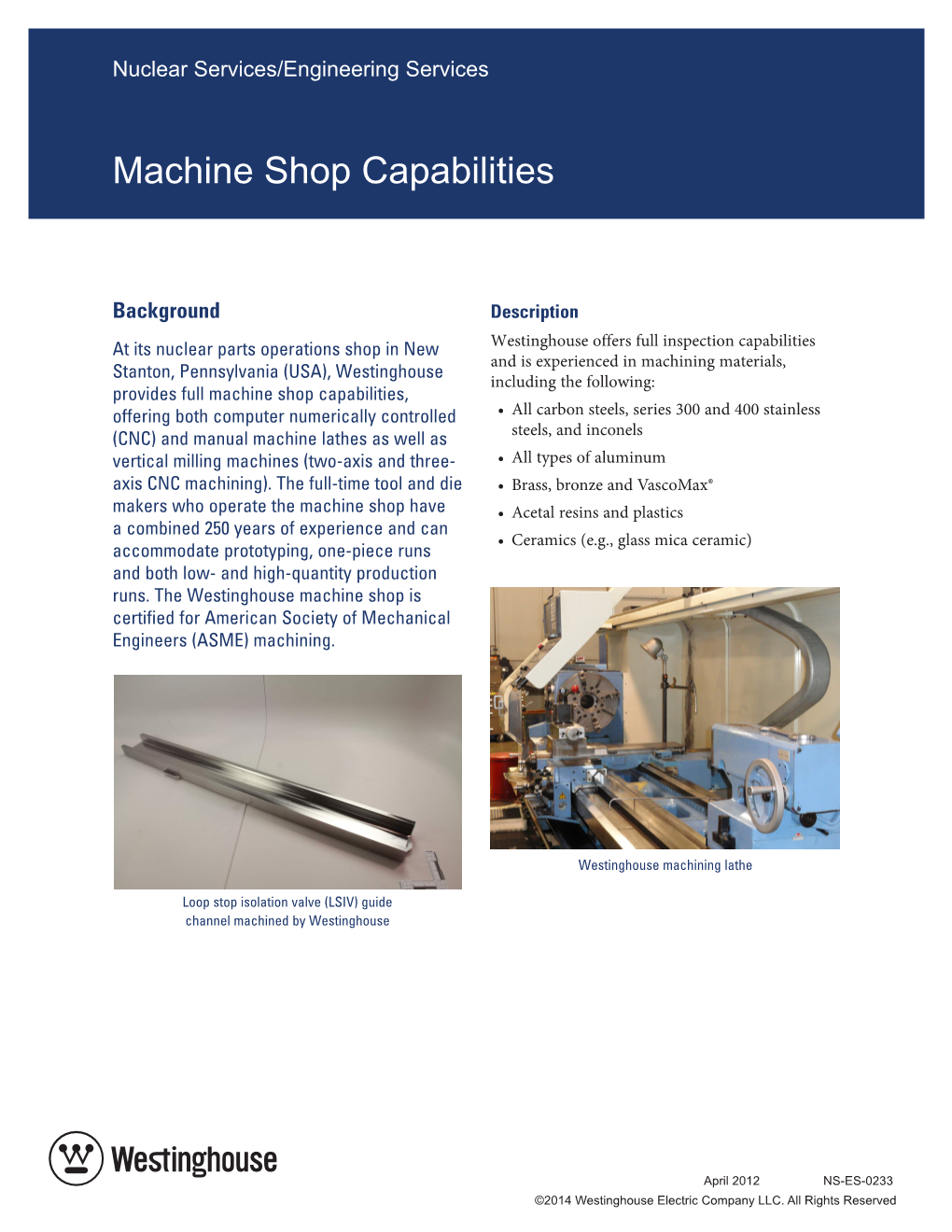 Machine Shop Capabilities