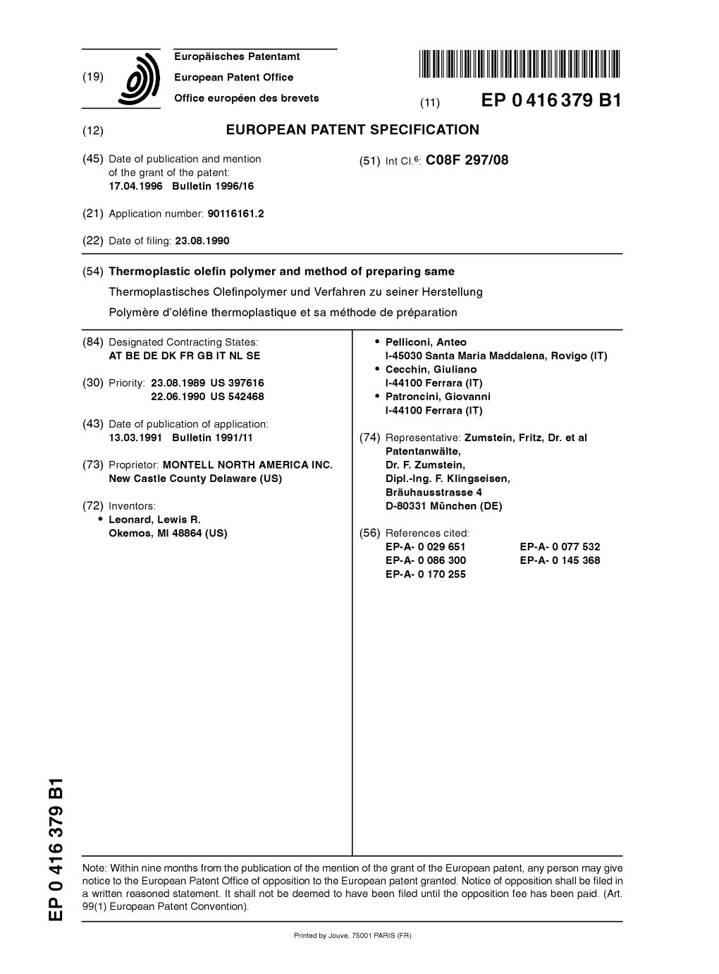 Thermoplastic Olefin Polymer and Method of Preparing Same