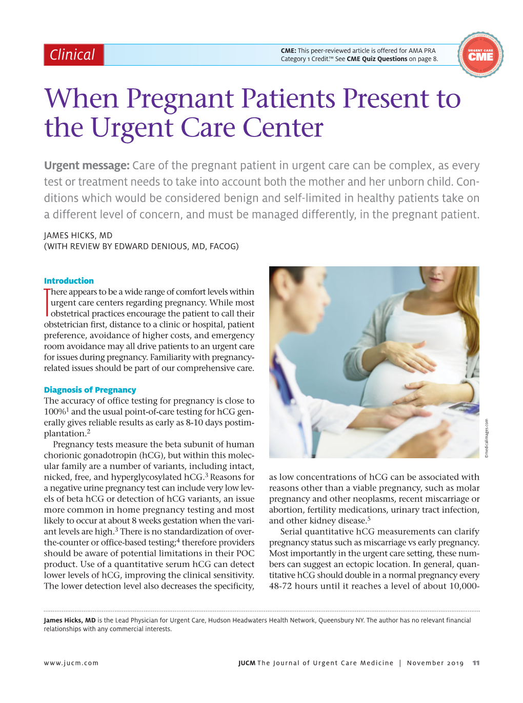 When Pregnant Patients Present to the Urgent Care Center