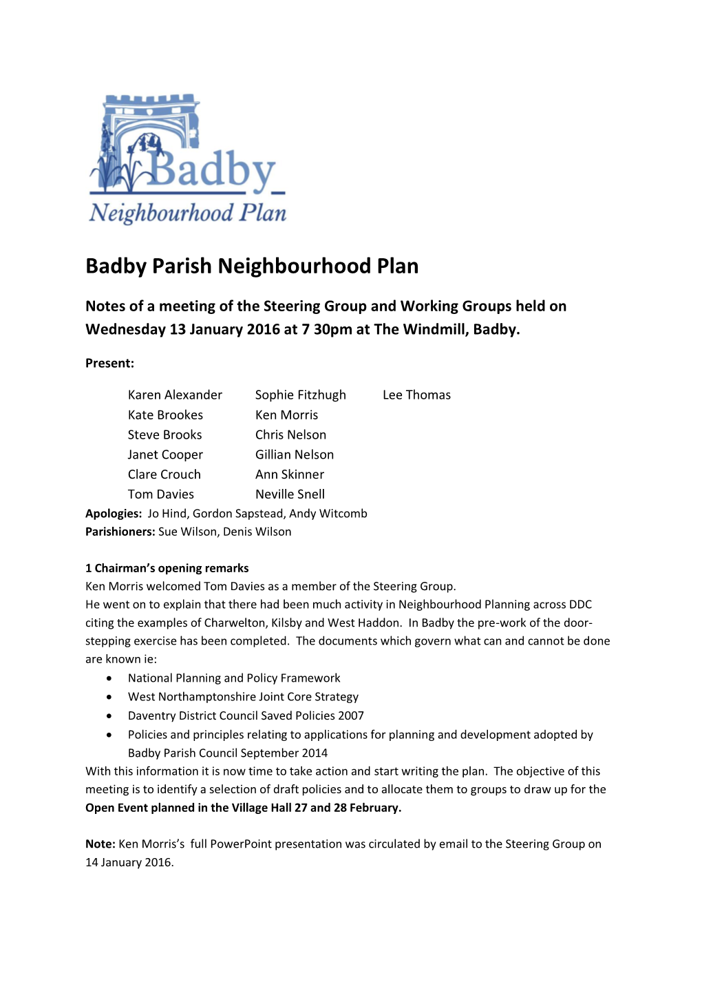 Badby Parish Neighbourhood Plan