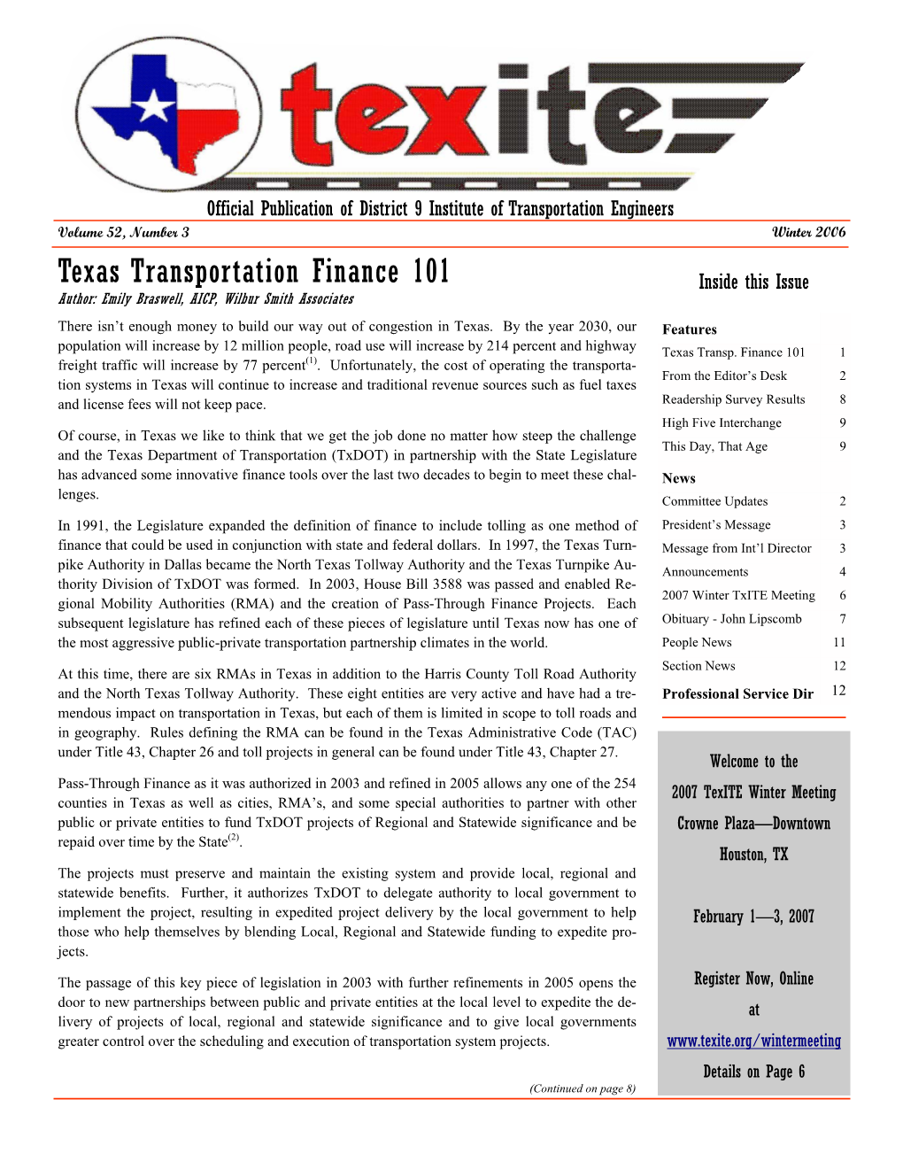 Winter 2006 Newsletter