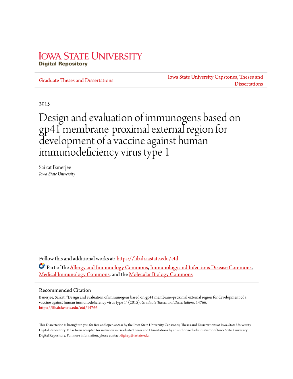 Design and Evaluation of Immunogens Based on Gp41 Membrane-Proximal External Region for Development of a Vaccine Against Human I