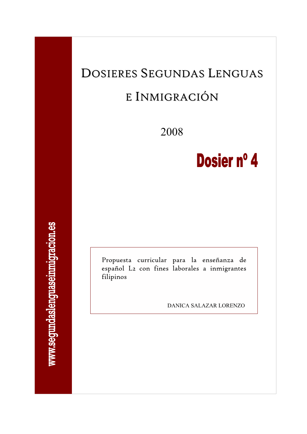 Dosieres Segundas Lenguas E Inmigración 2008, Nº 4