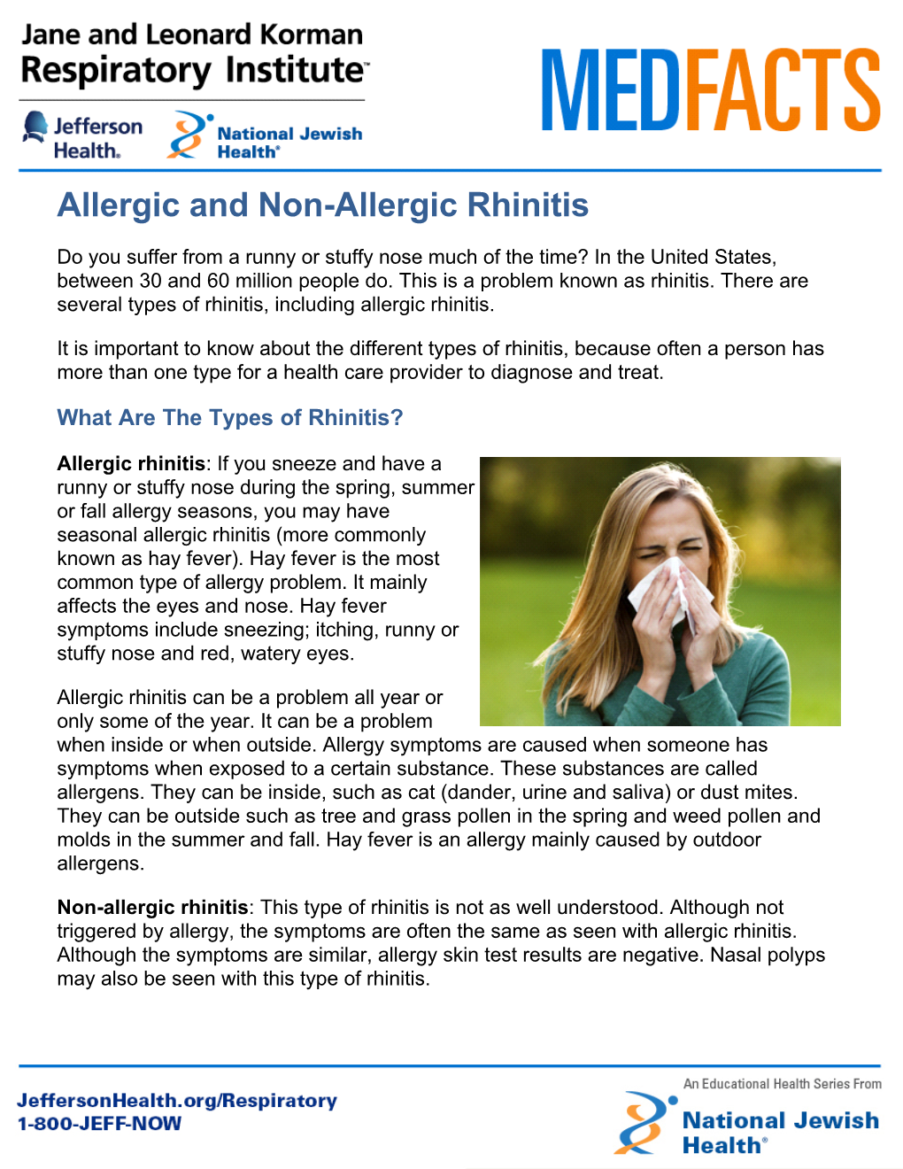 Allergic and Non-Allergic Rhinitis