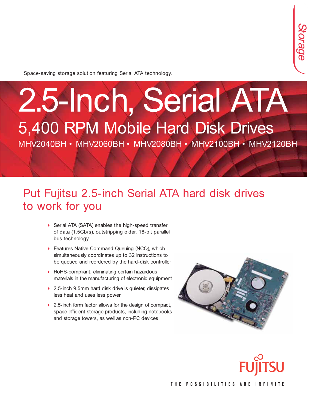 2.5-Inch, Serial ATA 5,400 RPM Mobile Hard Disk Drives MHV2040BH • MHV2060BH • MHV2080BH • MHV2100BH • MHV2120BH