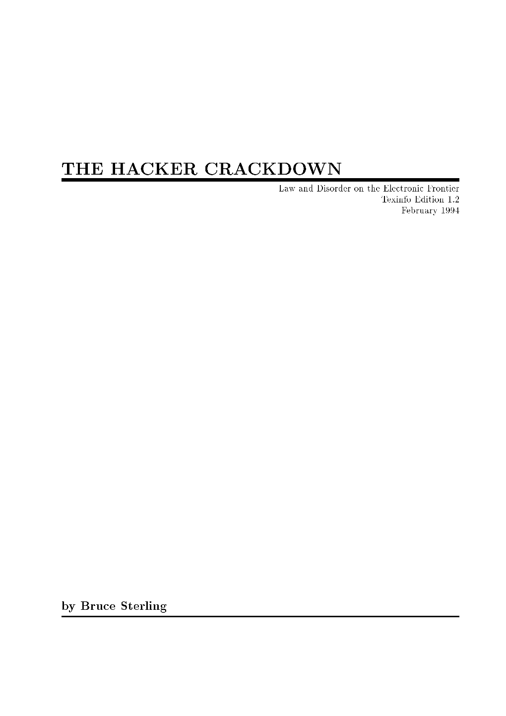 The Hacker Crackdown