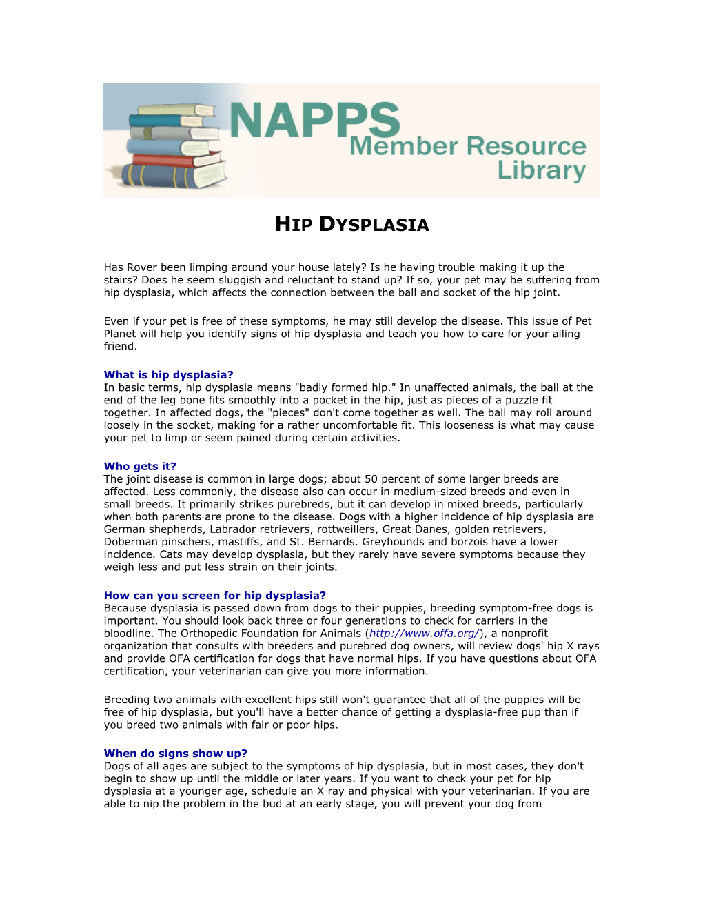 Hip Dysplasia