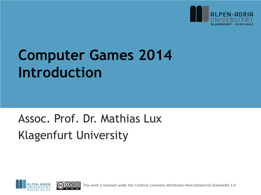 Computer Games 2011