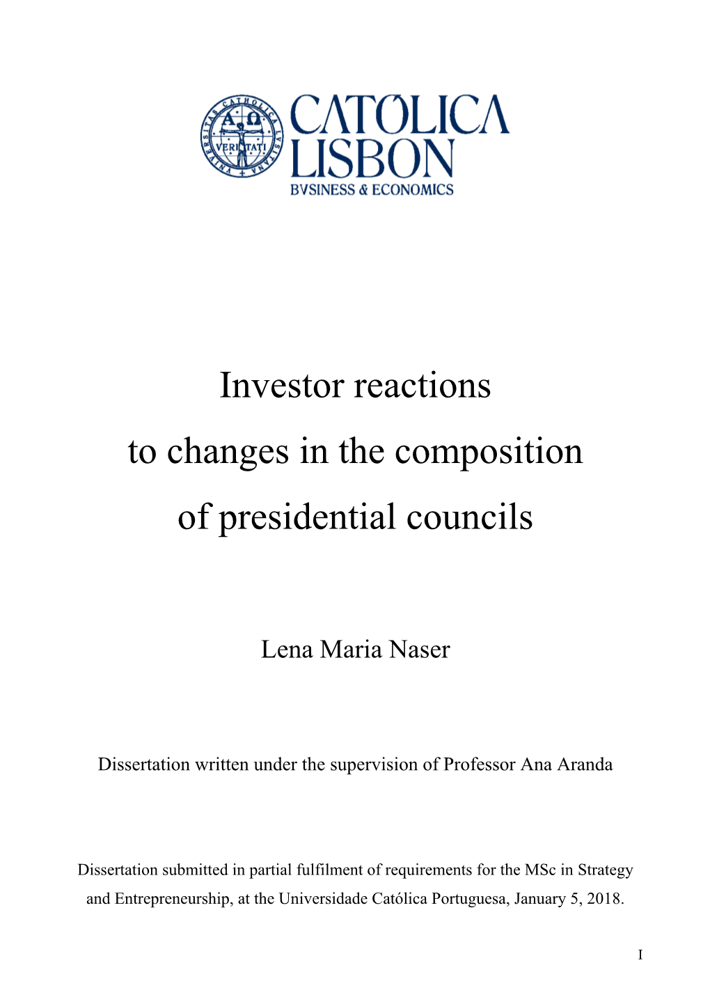 Investor Reactions to Changes in the Composition of Presidential Councils