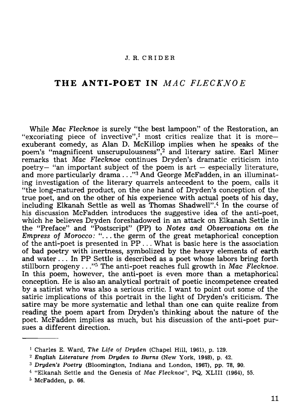 The Anti-Poet in Mac Flecknoe