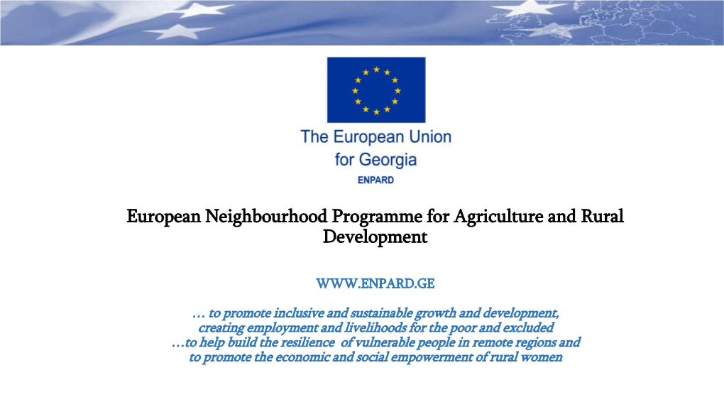 European Neighbourhood Programme for Agriculture and Rural Development