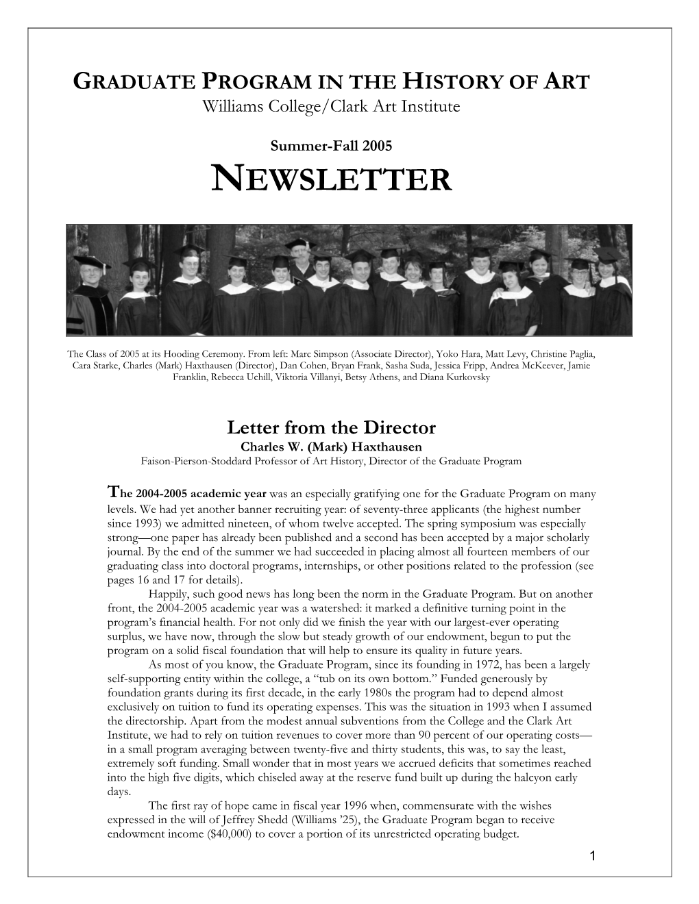 2004-2005 Newsletter