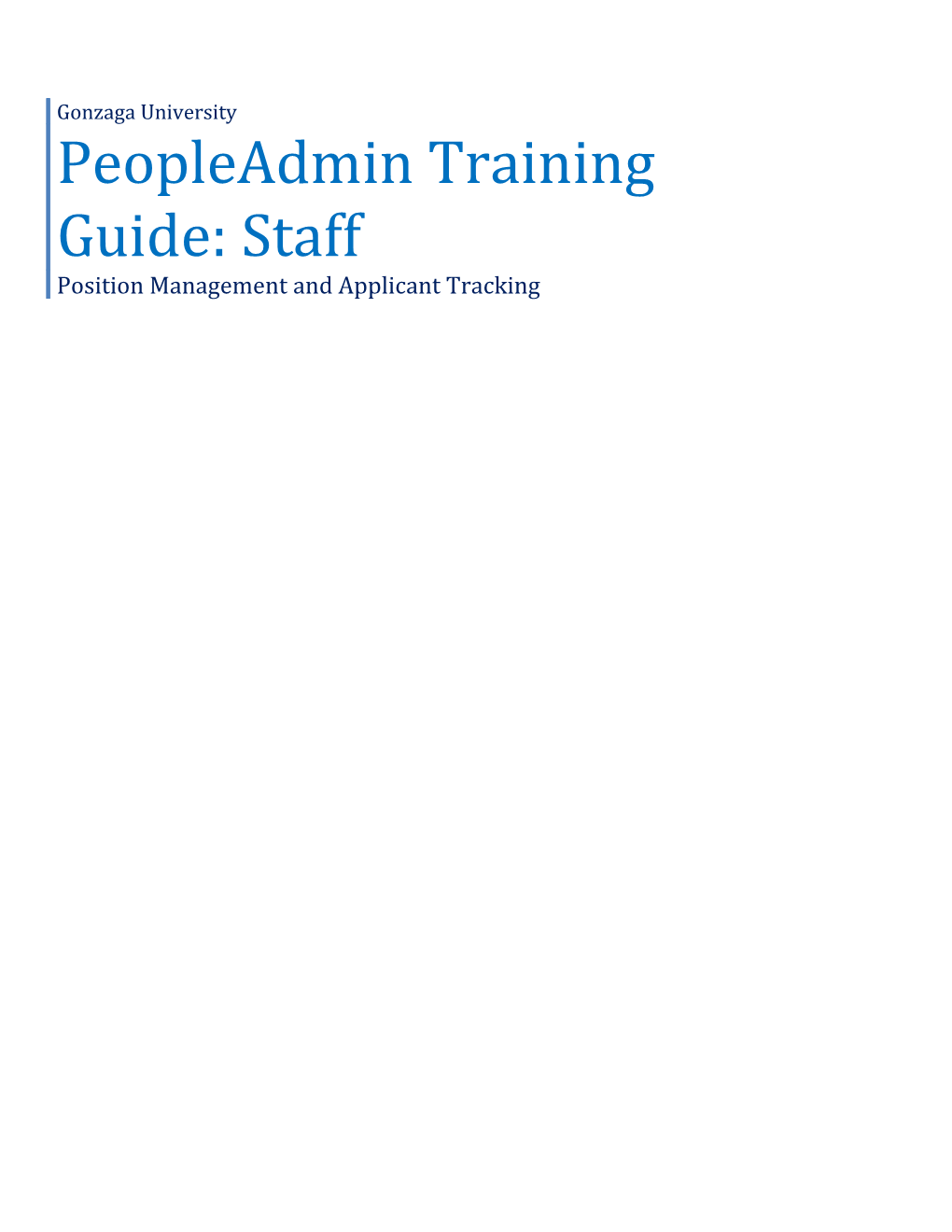 Peopleadmin Training Guide: Staff