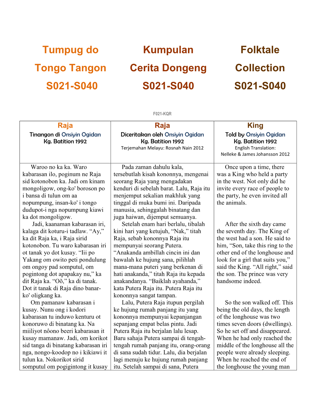 Tumpug Do Tongo Tangon S021-S040