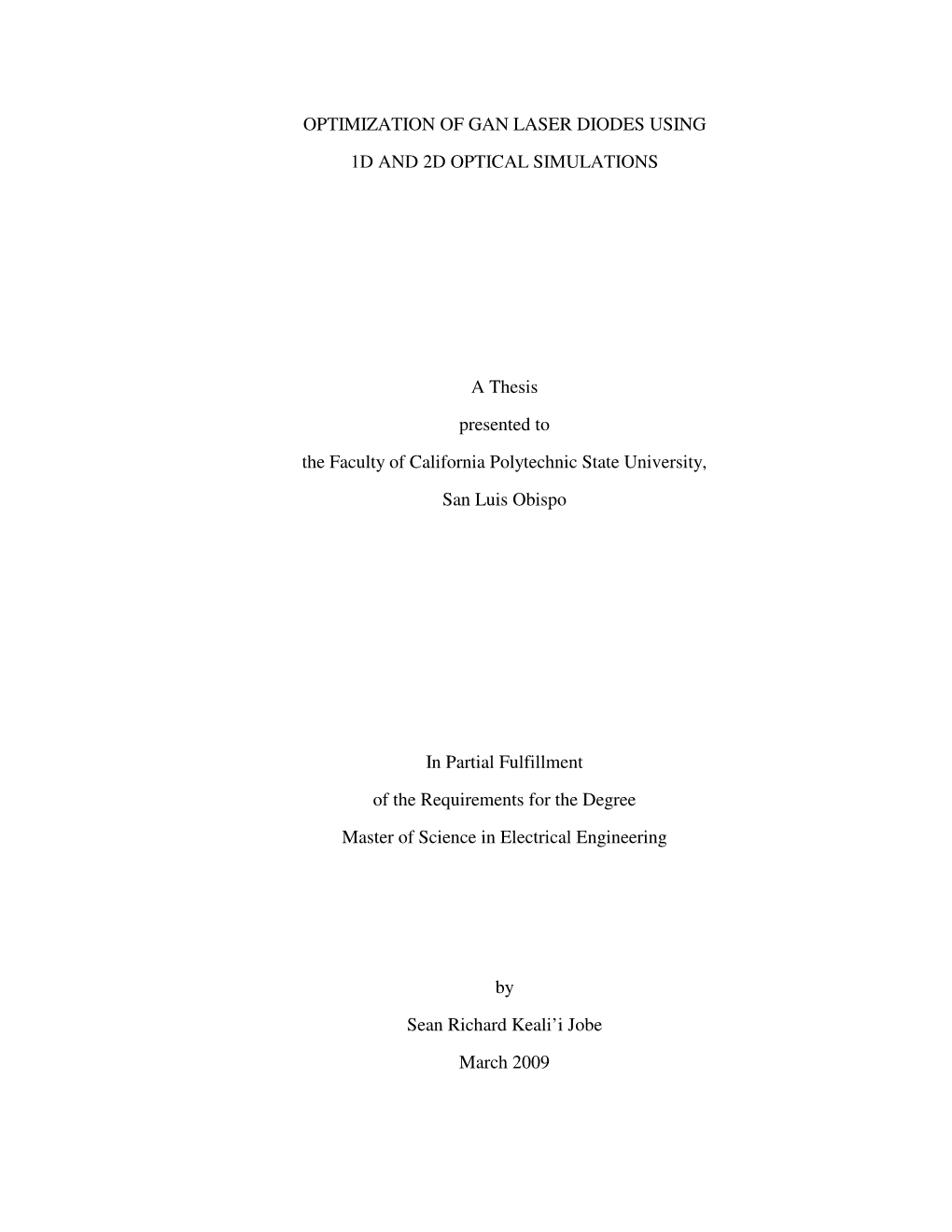 Optimization of Gan Laser Diodes Using