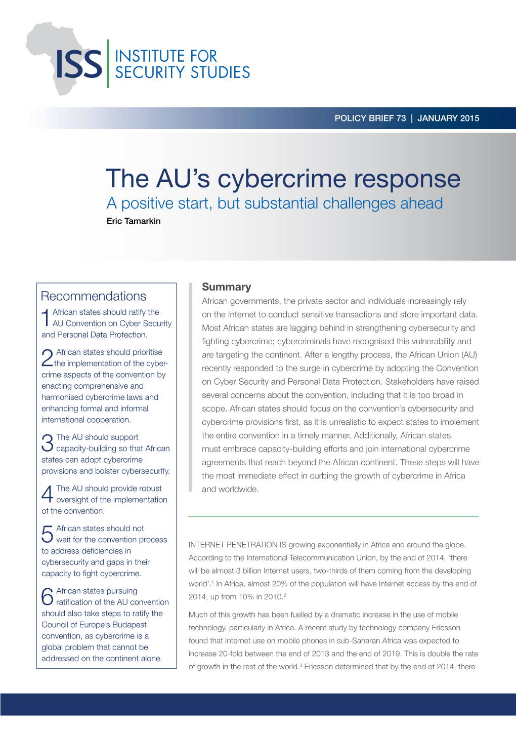 The AU's Cybercrime Response