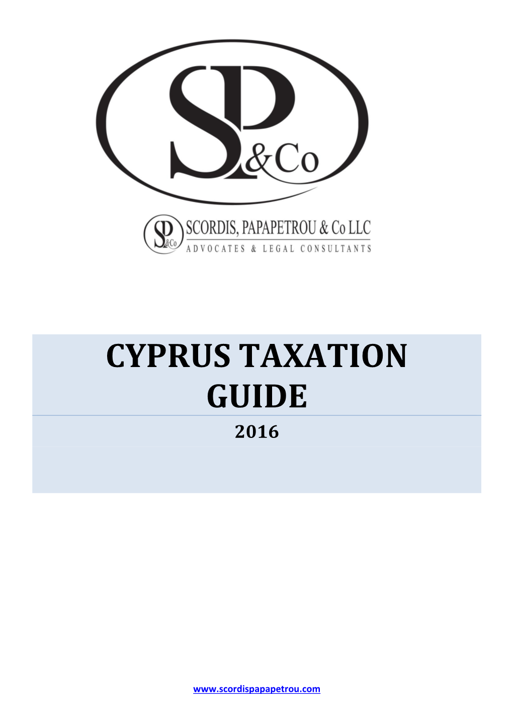 Cyprus Taxation Guide 2016 SP