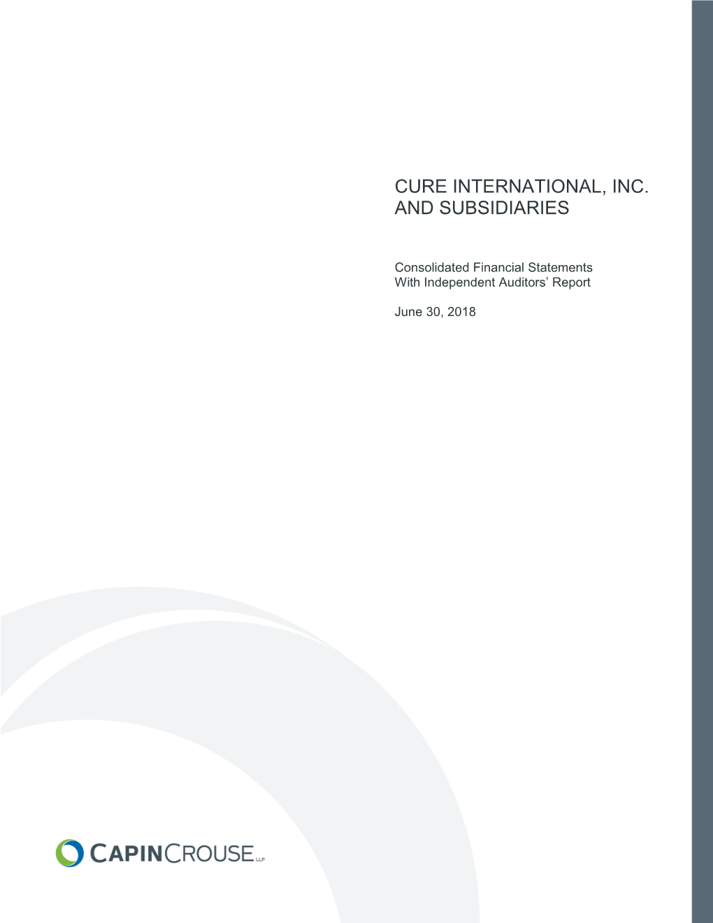 Cure International, Inc. and Subsidiaries