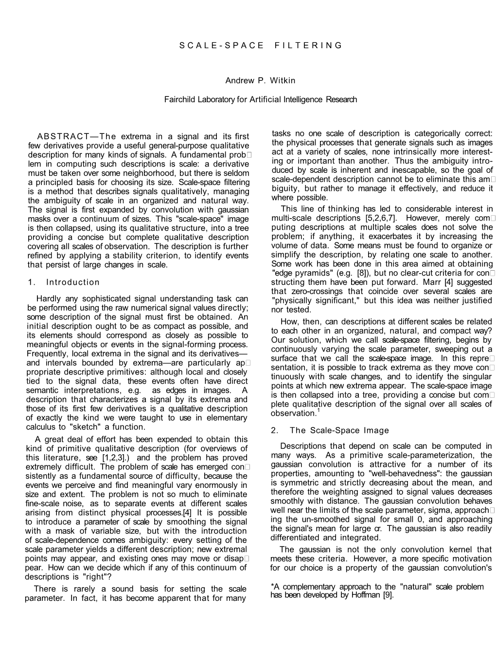 Scale-Space Filtering