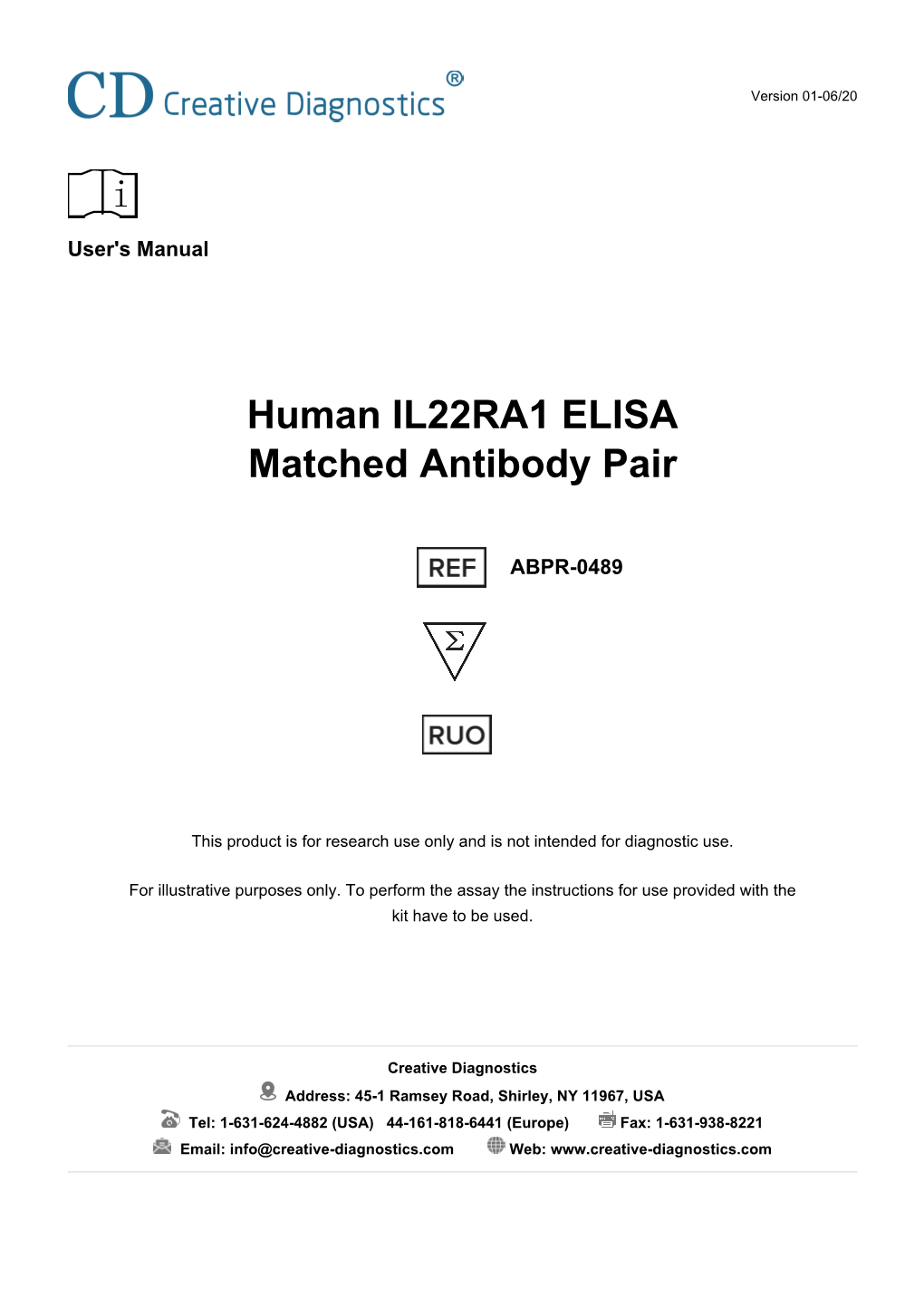 Human IL22RA1 ELISA Matched Antibody Pair