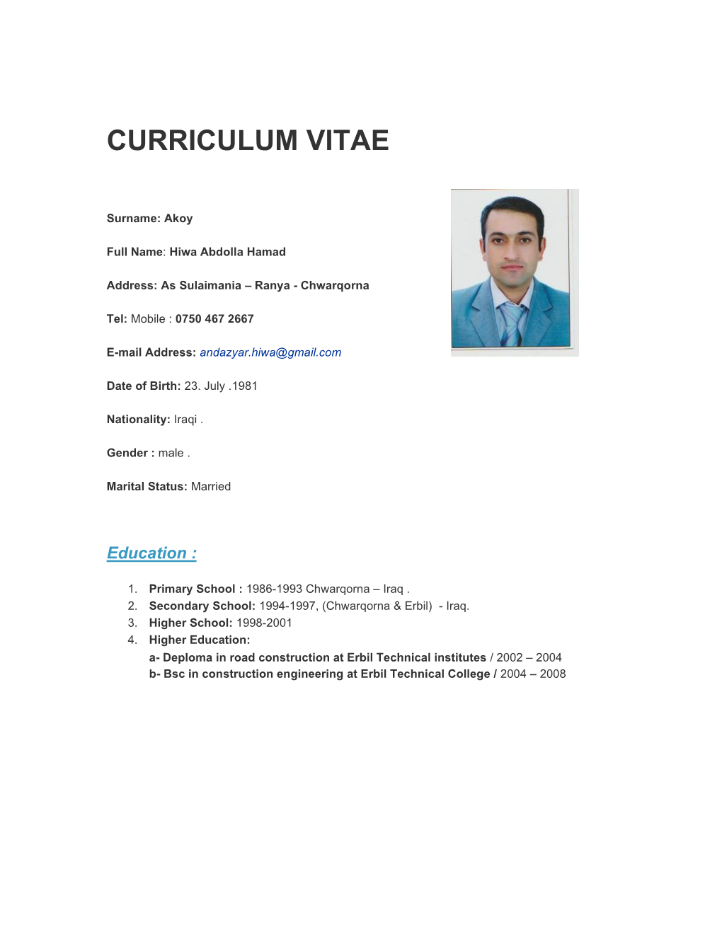 Curriculum Vitae