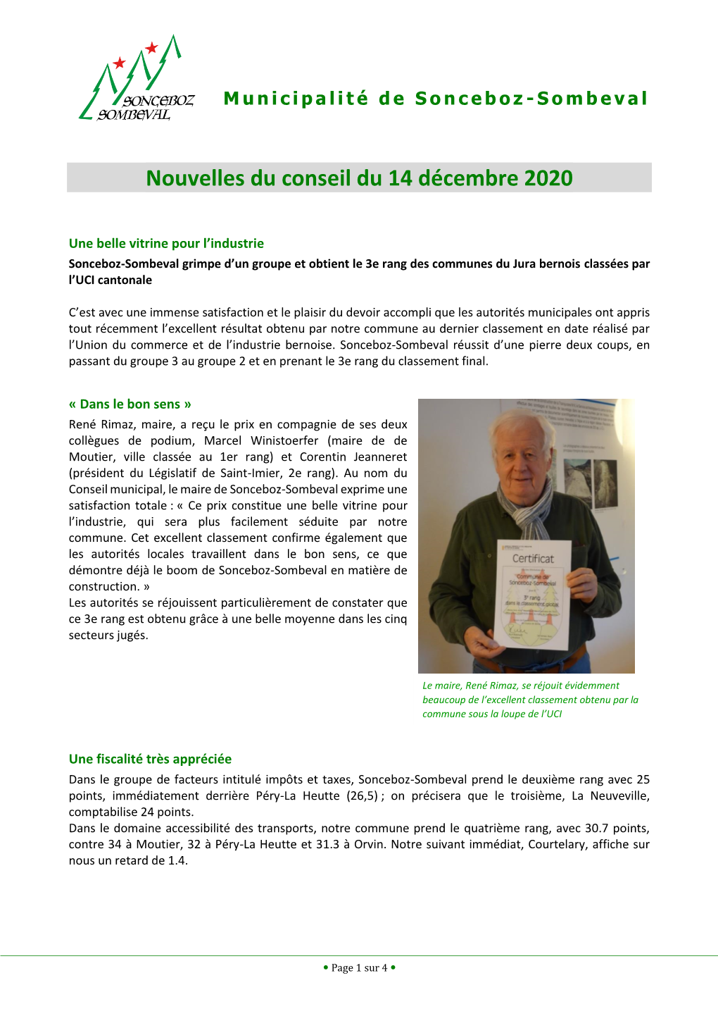 Nouvelles Du Conseil Du 14 Décembre 2020