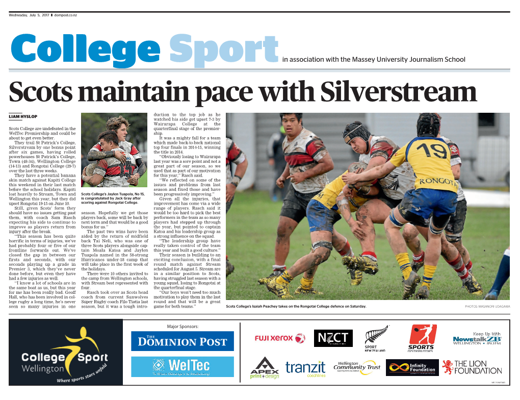 Scots Maintain Pace with Silverstream