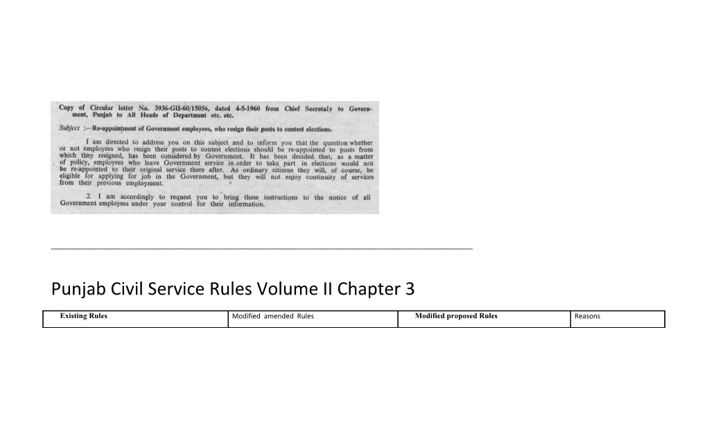 Punjab Civil Service Rules Volume II Chapter 3