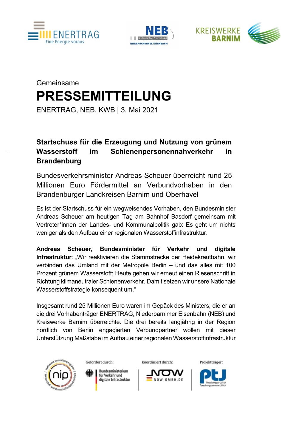 Pressemitteilung Enertrag, Neb, Kwb | 3