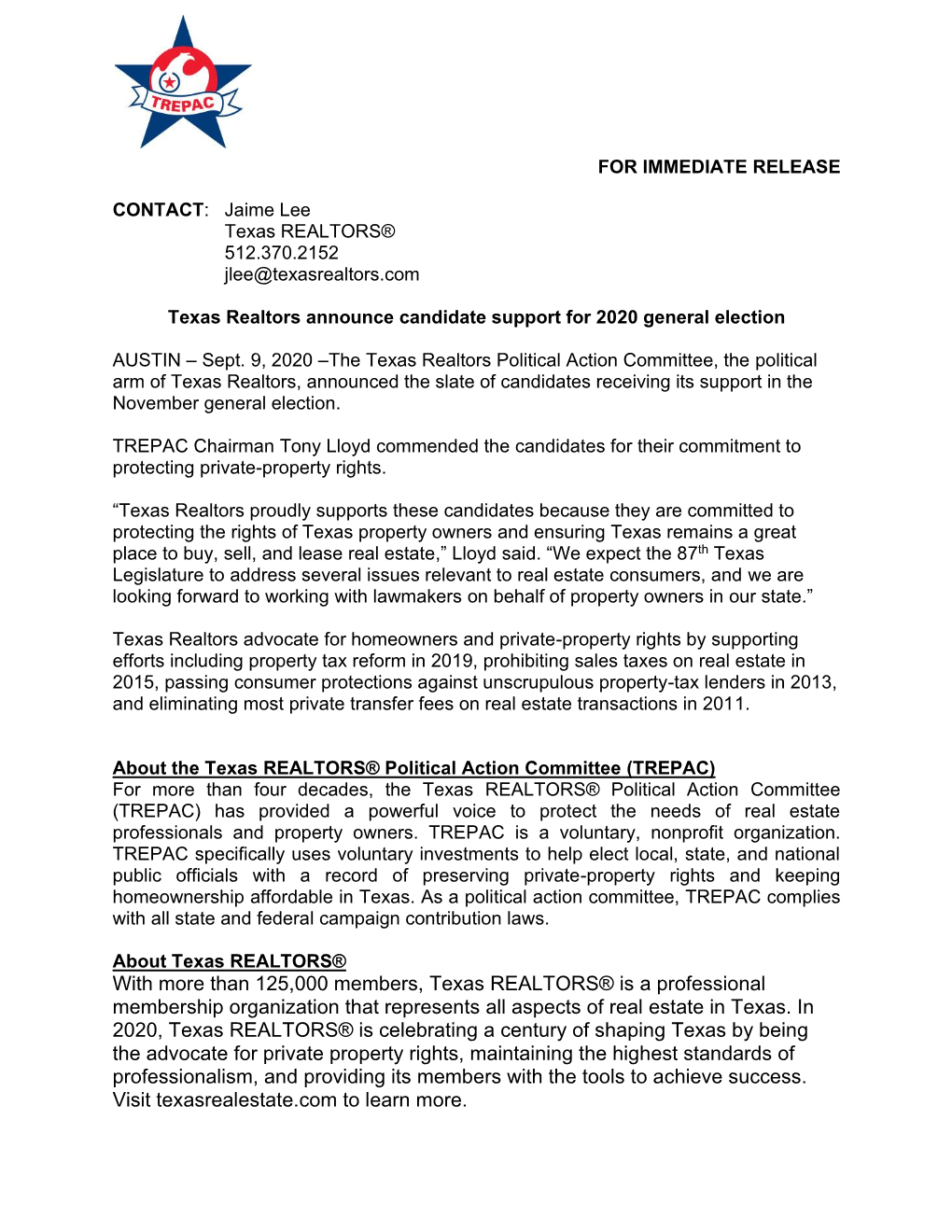 With More Than 125,000 Members, Texas REALTORS® Is a Professional Membership Organization That Represents All Aspects of Real Estate in Texas