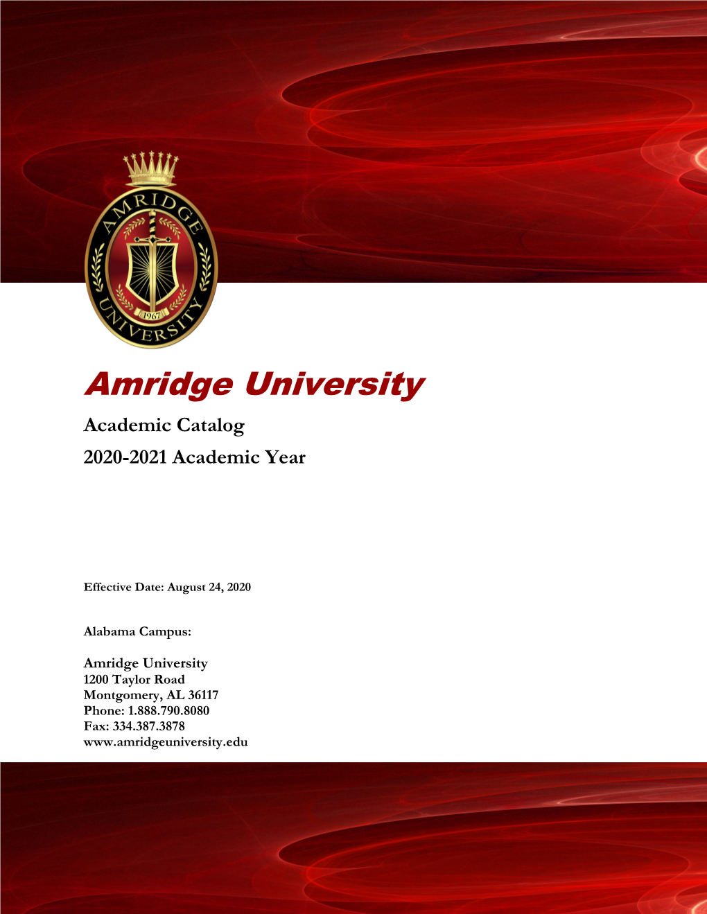 Academic Catalog 2020-2021