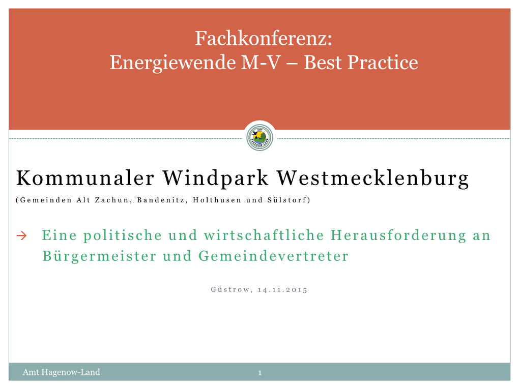 Kommunaler Windpark Westmecklenburg