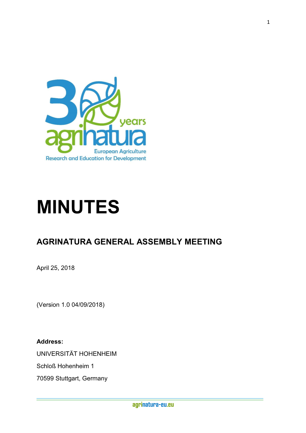 Minutes Agrinatura GA 2018