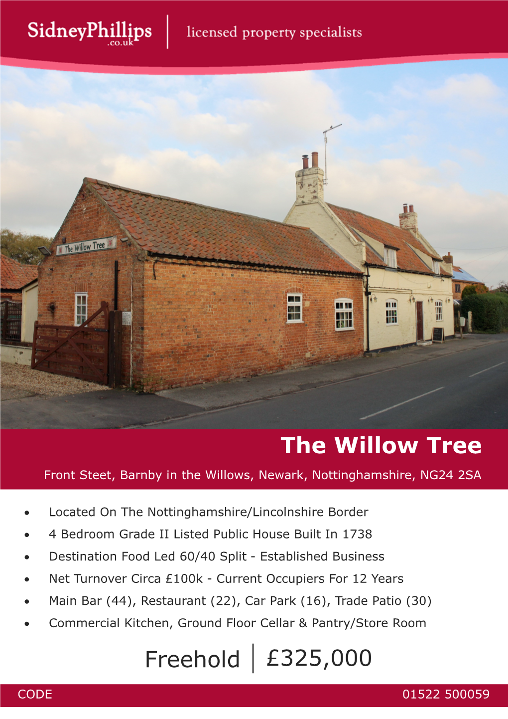 The Willow Tree Freehold £325,000